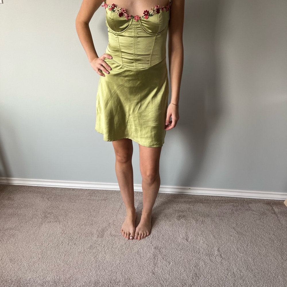 White Fox Boutique Green Mini Dress